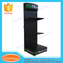 with hooks exposition metal product perforated display stand peg board